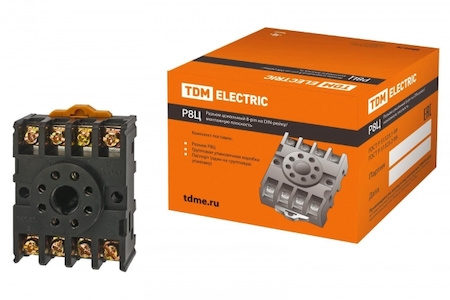 TDM ELECTRIC SQ1503-0019 Разьем Р8Ц - цокольный 8-pin на DIN-рейку/плоскость TDM